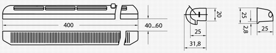 Оконный проветриватель ПО 400 (приточный клапан)