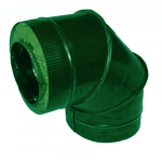 Сэндвич Отвод 90 120/200 оцинк. 0,5 / оцинк. 0,5 зелёный