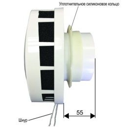 КИВ 125 0,5м с алюминиевой решеткой и антимоскитной сеткой. Клапан Инфильтрации Воздуха