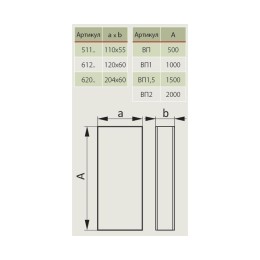  Воздуховод пластиковый 612ВП 500мм  60х120 0,5м
