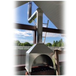 400х800х650h Зонт вытяжной для мангала пристенный из оцинкованной стали на шинорейке