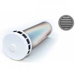 КИВ 125 1м с алюминиевой решеткой и антимоскитной сеткой. Клапан Инфильтрации Воздуха