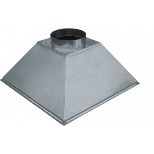 Зонт купольный вытяжной ЗВОК 800х800х400/ф160 из оцинкованной стали на шинорейке