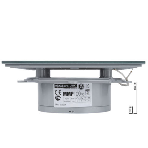 Вентилятор накладной сверхтонкий MMotors JSC MMP-06 100/90 куб/ч Стекло/Квадрат Темно Серый