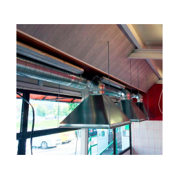 Зонт купольный вытяжной ЗВОК 500х1500х400/ф125 из оцинкованной стали на шинорейке