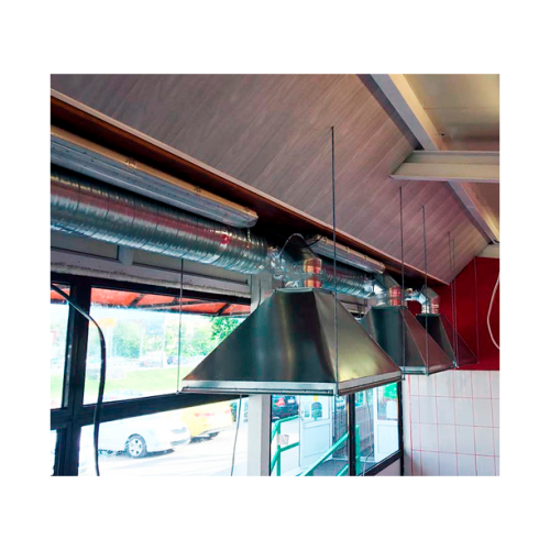 Зонт купольный вытяжной ЗВОК 500х1500х400/ф18 из оцинкованной стали на шинорейке