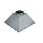 Зонт купольный вытяжной ЗВОК 700х1000х400/ф115 из оцинкованной стали на шинорейке