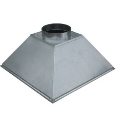 ЗВОК 1200х1400х400h d200 купольный вытяжной зонт на шине из оцинкованной стали