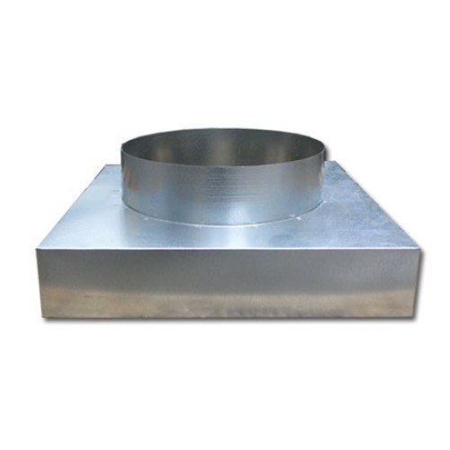 Адаптер 405х405ф160 из оцинкованной стали верхняя врезка