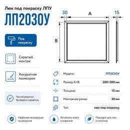 Люк под покраску ЛПУ 200x300