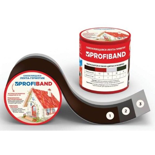 Лента-герметик PROFIBAND коричневая 10 см*3 м битумная
