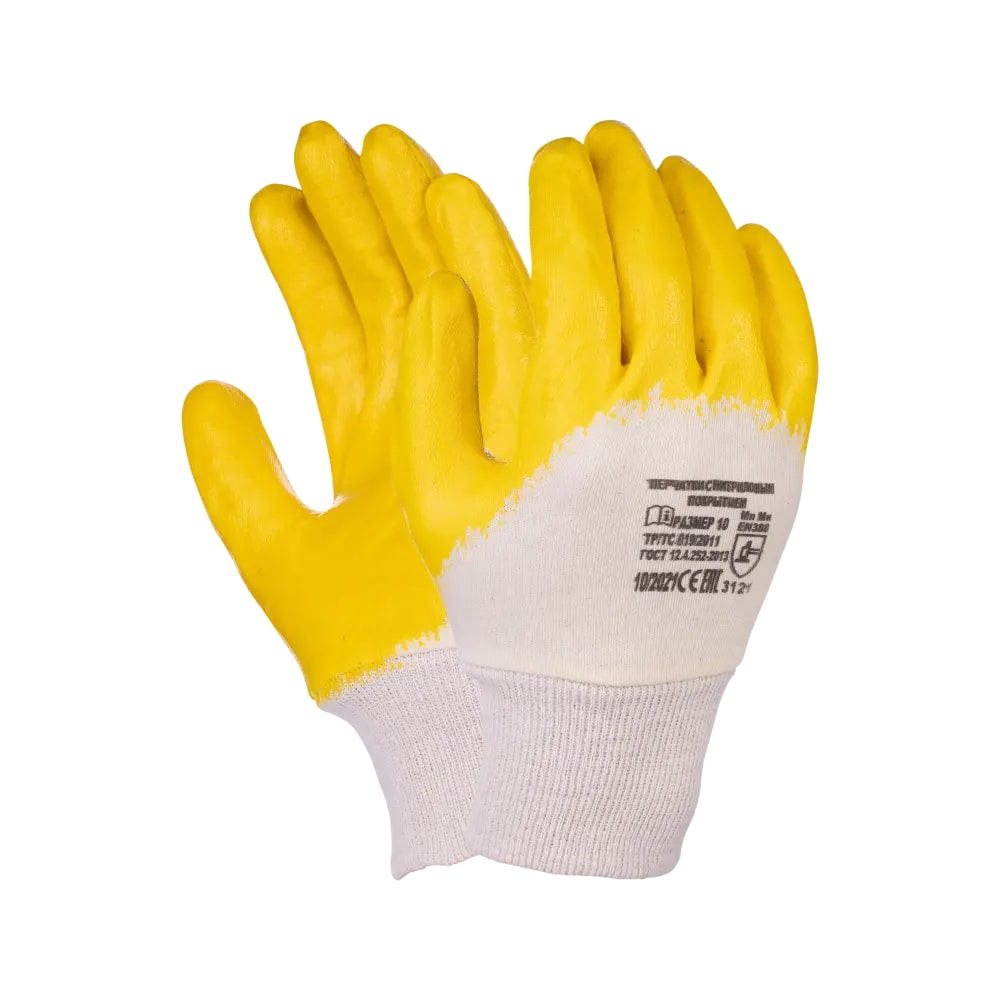 Перчатки с нитриловым частичным покрытием, Лайт, манжет - резинка, Fort