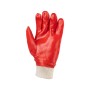 Перчатки облитые ПВХ, Гранат (красные МБС, подкладка Интерлок)