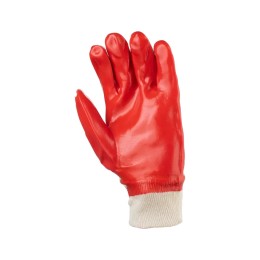 Перчатки облитые ПВХ, Гранат (красные МБС, подкладка Интерлок)