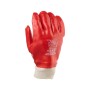 Перчатки облитые ПВХ, Гранат (красные МБС, подкладка Интерлок)