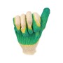 Перчатки х/б с латексным покрытием, двойной облив, зеленые