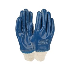 Перчатки с нитриловым полным покрытием, манжет — резинка