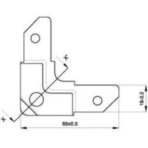 Уголок УГФ 65х18х2.5 для соединения прямоугольных воздуховодов
