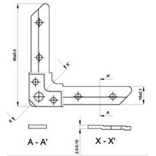 Уголок УГФ 95х18х2.5 для соединения прямоугольных воздуховодов