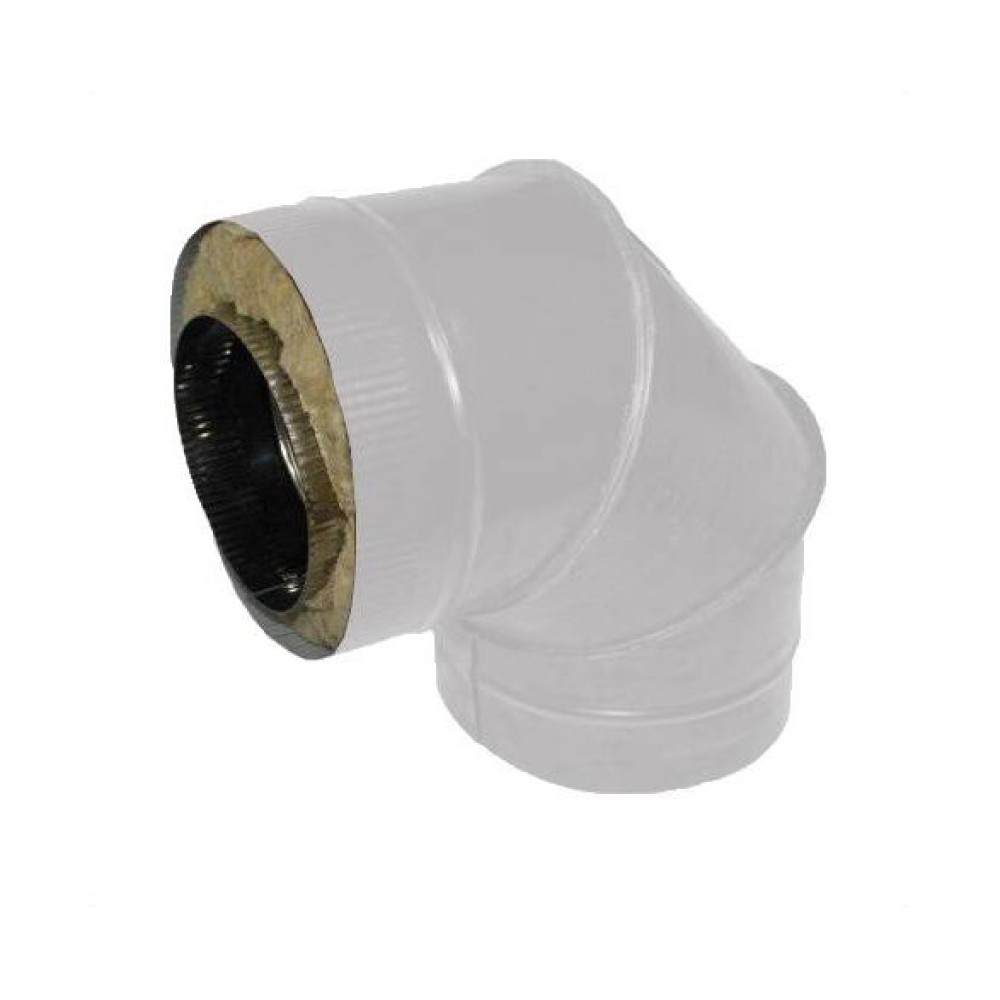 Сэндвич Отвод 90 120/200 оцинк. 0,5 / оцинк. 0,5 белый