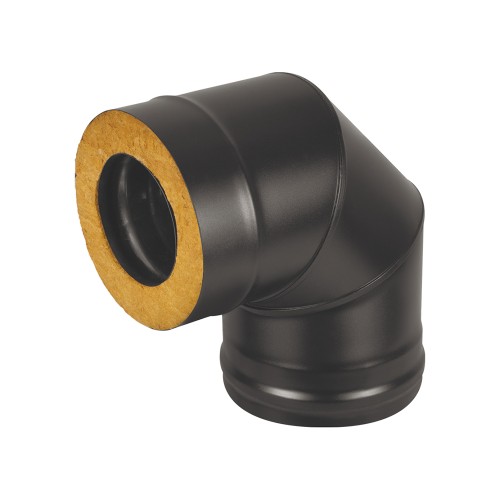 Сэндвич Отвод 90 80/160 оцинк. 0,5 / оцинк. 0,5 чёрный