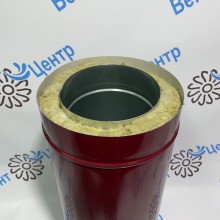 Труба сэндвич 0.5 метр оцинкованная сталь-оцинкованная сталь красная