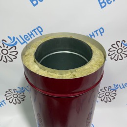 Сэндвич Труба 0,5 м 80/160 оцинк. 0,5 / оцинк. 0,5 красный