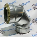 Сэндвич Отвод 90 300/380 оцинк. 0,5 / оцинк. 0,5 оцинковка