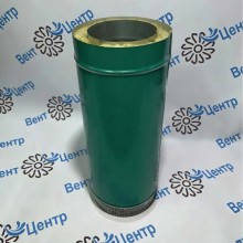 Труба сэндвич 1 метр оцинкованная сталь-оцинкованная сталь зеленая