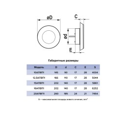 Анемостат АПВП1 D90 регулируемый D145 пластик ERA