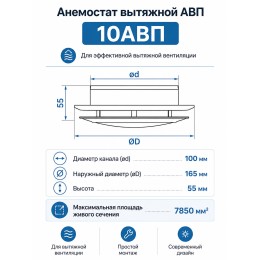 Анемостат вытяжной 10 АВП