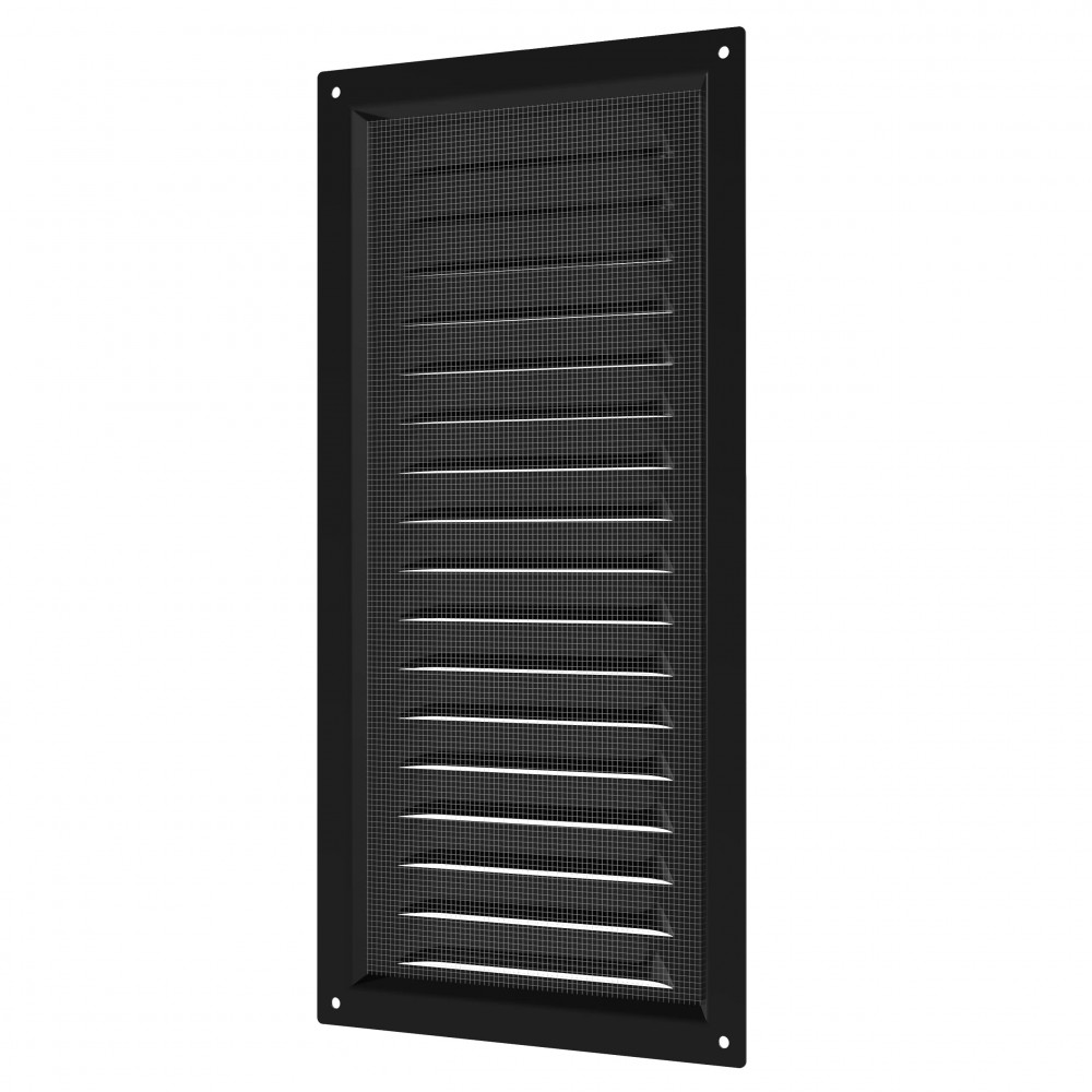 1530МЭ Black  Решетка вентиляционная МЭ сетка 150х300 окраш.сталь Black ERA
