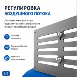 Решетка вентиляционная МЕР-В регулируемая 200х100 окраш.сталь серый ERA