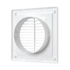 1515П10Ф  Решетка вентиляционная ПФ фланец D100 разъемная 150x150 пластик ERA