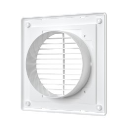 1515П10Ф  Решетка вентиляционная ПФ фланец D100 разъемная 150x150 пластик ERA
