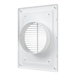 1825П12Ф  Решетка вентиляционная ПФ фланец D125 разъемная 183х253 пластик ERA