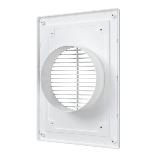 1825П12Ф  Решетка вентиляционная ПФ фланец D125 разъемная 183х253 пластик ERA