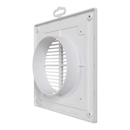 2121П12Ф  Решетка вентиляционная ПФ фланец D125 разъемная 209х209 пластик ERA