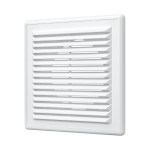 1515R10F  Решетка вентиляционная RF. фланец D100 разъемная 150x150 пластик ERA