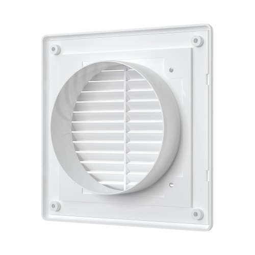 1515R10F  Решетка вентиляционная RF. фланец D100 разъемная 150x150 пластик ERA