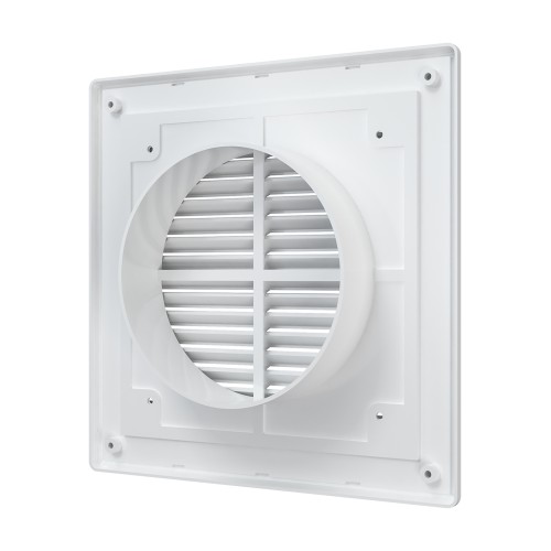 2121R12F  Решетка вентиляционная RF. фланец D125 разъемная 209х209 пластик ERA