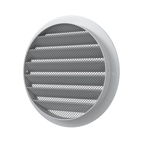 12,5РКМ  Решетка вентиляционная РКМ фланец D125 сетка D150 алюминий ERASTREETLINE