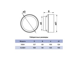 10SH  Решетка вентиляционная SH фланец D100 сетка разъемная на магнитах D120 ERA