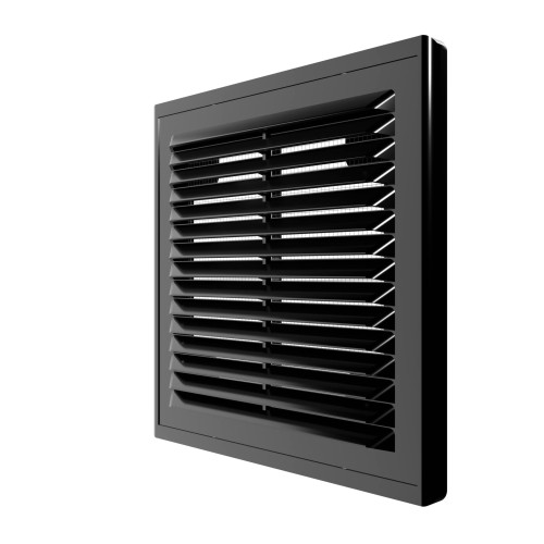 1515Р Black  Решетка вентиляционная Р сетка разъемная 150х150 пластик Black ERA