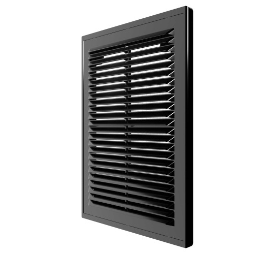 1825Р Black  Решетка вентиляционная Р сетка разъемная 185х255 пластик Black ERA