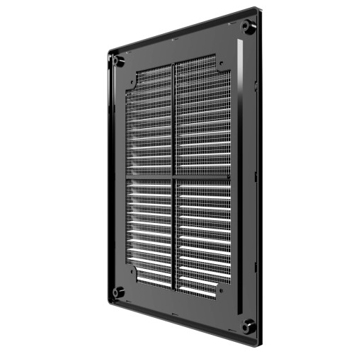 1825Р Black  Решетка вентиляционная Р сетка разъемная 185х255 пластик Black ERA