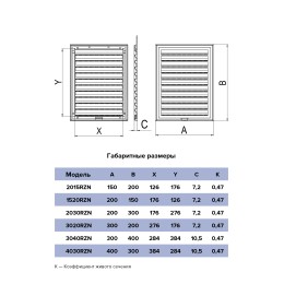 1520RZN  Решетка вентиляционная RZN сетка разъемная 150х200 пластик ERA