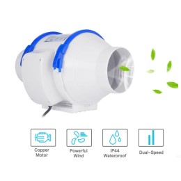 Канальный вентилятор Hon&Guan GF-100P из ABS-пластика со смешанным потоком