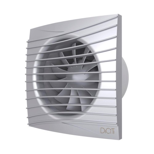 Вентилятор накладной SILENT D100 обр.клапан Gray metal DICITI