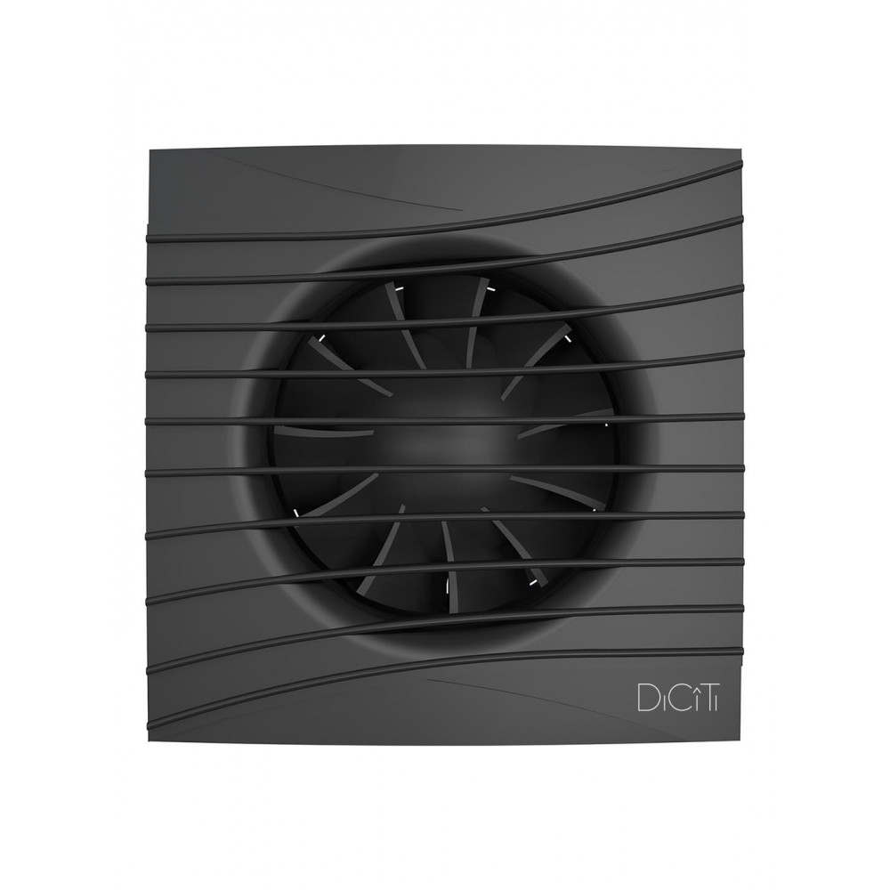 Вентилятор накладной SILENT D100 обр.клапан Matt black DICITI